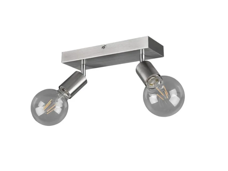 LED Deckenstrahler Silber, Balken 2-flammig dimmbar, Breite 26cm