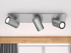 LED Deckenstrahler Silber 3-flammig, Breite 48cm