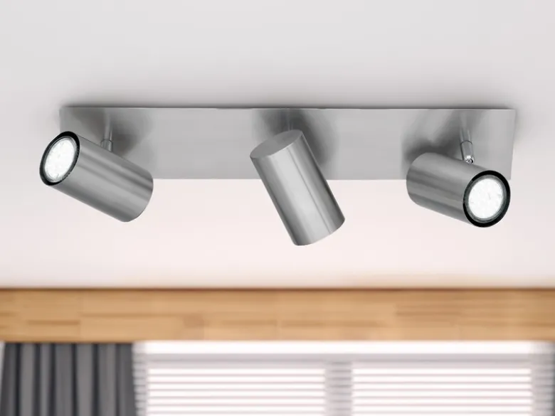 LED Deckenstrahler Silber 3-flammig, Breite 48cm