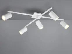 LED Deckenstrahler Weiß 5-flammig, verstellbare Spots, Breite 77,5cm