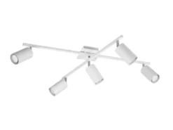LED Deckenstrahler Weiß 5-flammig, verstellbare Spots, Breite 77,5cm