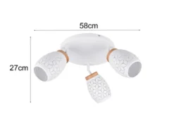 LED Deckenstrahler Weiß 3-flammig mit Stanzmuster, Ø58cm