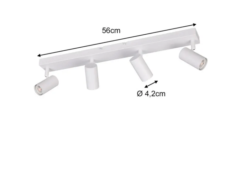LED Deckenstrahler Weiß 4-flammig, Breite 56cm