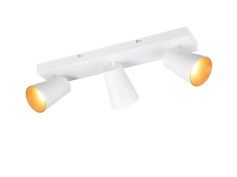 LED Deckenstrahler Weiß Gold 3-flammig, Breite 46cm