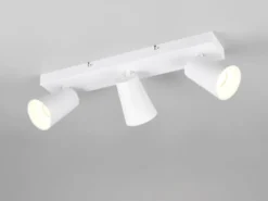 LED Deckenstrahler Weiß Gold 3-flammig, Breite 46cm
