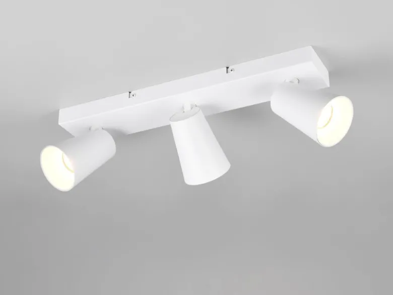 LED Deckenstrahler Weiß Gold 3-flammig, Breite 46cm