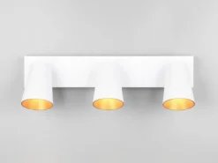 LED Deckenstrahler Weiß Gold 3-flammig, Breite 46cm