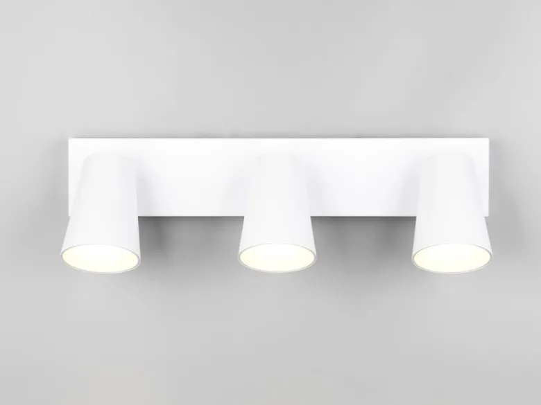 LED Deckenstrahler Weiß Gold 3-flammig, Breite 46cm