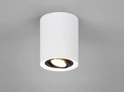 LED Deckenstrahler Weiß-Schwarz mit schwenkbarem Spot, Ø 9,6cm