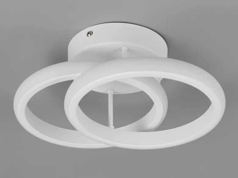 LED Decken- und Wandleuchte KASIA, zwei Ringe Metall Weiß, Breite 26,5cm