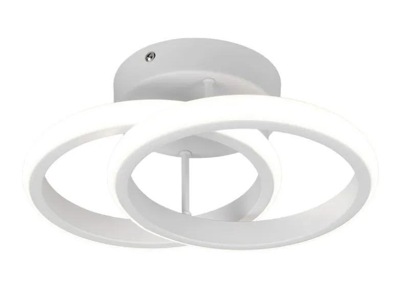 LED Decken- und Wandleuchte KASIA, zwei Ringe Metall Weiß, Breite 26,5cm