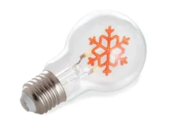 LED Deko Leuchtmittel Schneeflocke Gold mit E27 Fassung