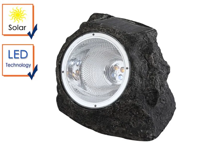LED DEKO Solarsteine für den Garten & Außenbereich - 6er SET, grau