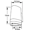 LED Design Außenwandleuchte Downlight aus Stahl Höhe 13cm, Silber