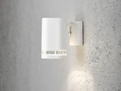 LED Design Außenwandleuchte Downlight aus Aluminium Höhe 13cm, Weiß