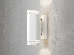 LED Design Außenwandleuchte Up-Down Höhe 24cm aus Aluminium, Weiß