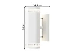 LED Design Außenwandleuchte Up-Down Höhe 24cm aus Aluminium, Weiß