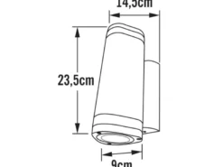 LED Design Außenwandleuchte Up-Down Höhe 24cm aus Stahl, Silber