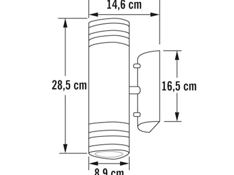 LED Design Außenwandleuchte Up-Down Höhe 30cm aus Aluminium, Weiß