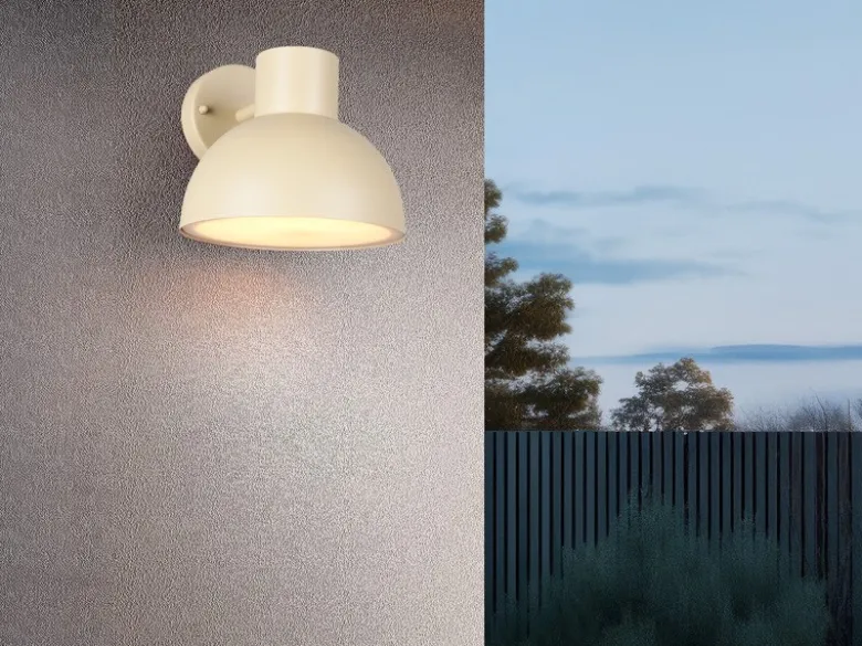 LED Downlight Außenwandleuchte Retro Style Beige, Ø 20cm
