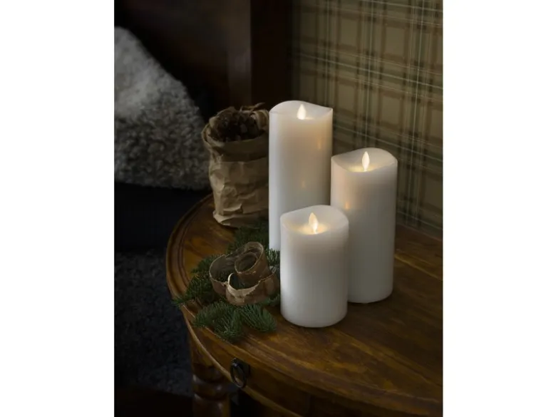 LED Duftkerze mit 6h Timer, flackernd, Ø 9cm, Höhe 13cm, Batteriebetrieb