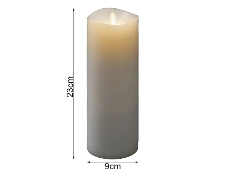 LED Duftkerze mit 6h Timer, flackernd, Ø 9cm, Höhe 23cm, Batteriebetrieb