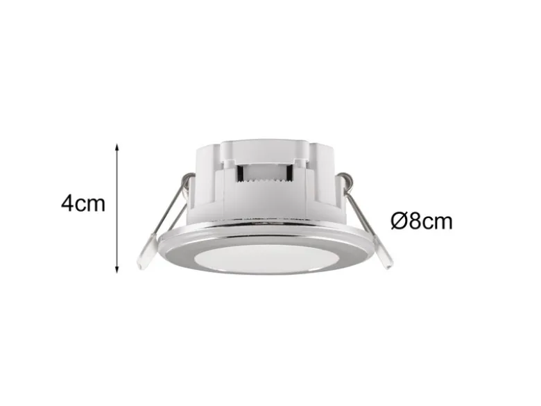 LED Einbaustrahler ARGUS Chrom mit Fernbedienung dimmbar & RGBW, Ø 8cm
