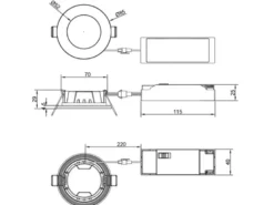 LED Einbaustrahler 6er Set, dimmbar, 2 Lichtfarben für Badezimmer, Ø 8,5cm