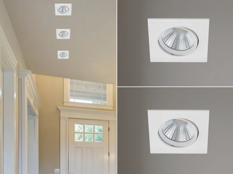 LED Einbaustrahler 2er Set eckig schwenkbar dimmbar Weiß matt 5,5W Deckenlampe