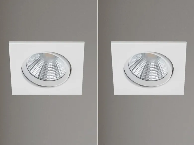 LED Einbaustrahler 2er Set eckig schwenkbar dimmbar Weiß matt 5,5W Deckenlampe