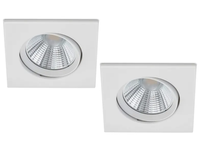 LED Einbaustrahler 2er Set eckig schwenkbar dimmbar Weiß matt 5,5W Deckenlampe