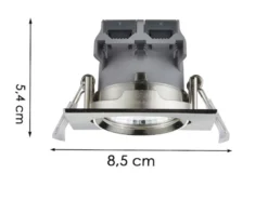 LED Einbaustrahler 2er Set eckig schwenkbar dimmbar Nickel matt 5,5W Deckenlampe