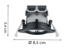 LED Einbaustrahler 2er Set rund schwenkbar dimmbar Schwarz matt 5,5W