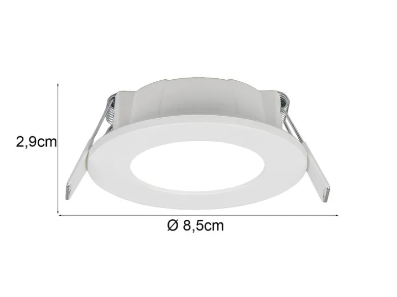 LED Einbaustrahler HIMAL 3er Set, dimmbar, 2 Lichtfarben für Badezimmer, Ø 8,5cm