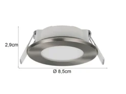 LED Einbaustrahler HIMAL 230V dimmbar mit 2 Lichtfarben für Badezimmer, Ø 8,5cm