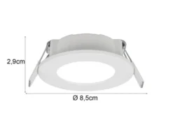 LED Einbaustrahler HIMAL 230V dimmbar mit 2 Lichtfarben für Badezimmer, Ø 8,5cm