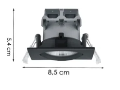 LED Einbaustrahler 2 Stück eckig schwenkbar dimmbar Schwarz 5,5W Deckenlampen