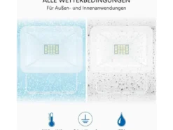 LED Flutlichtstrahler Aluminium Weiß Sicherheitsglas, 10 Watt, IP54