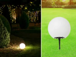 LED Garten Kugelleuchte mit Erdspieß, RGBW Leuchtmittel & Fernbedienung - Ø 38cm