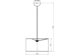 LED Hängelampe dimmbar mit Stoff Lampenschirm Schwarz & Gold, Ø 40cm