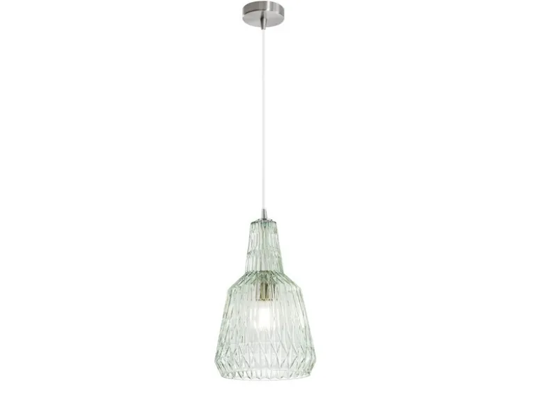 LED Hängelampe einflammig, Kristallglas Grün facettiert, Ø 23cm