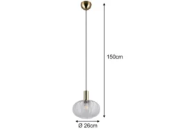 LED Hängelampe einflammig mit Kugel Glasschirm Transparent Ø 26cm