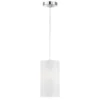 LED Hängelampe 1-flammig dimmbar mit Dekor Stoffschirm Zylinder Weiß, Ø 16cm