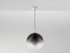 LED Hängelampe mit Glaskugel Design aus Rauchglas, Ø 30cm