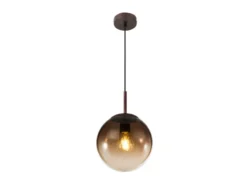 LED Hängelampe mit Glaskugel Design aus Amberglas, Ø 20cm