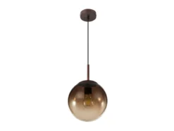 LED Hängelampe mit Glaskugel Design aus Amberglas, Ø 20cm