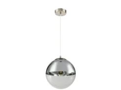 LED Hängelampe mit Glaskugel, Design in Chrom & Klarglas, Ø 30cm