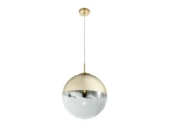 LED Hängelampe mit Glaskugel Design in Gold & Klarglas, Ø 33cm