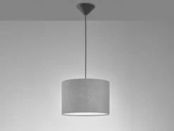 LED Hängelampe mit Lampenschirm Leinen Grau, Ø 30cm