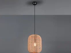 LED Hängelampe mit Sisal Geflecht Lampenschirm, Ø 35cm